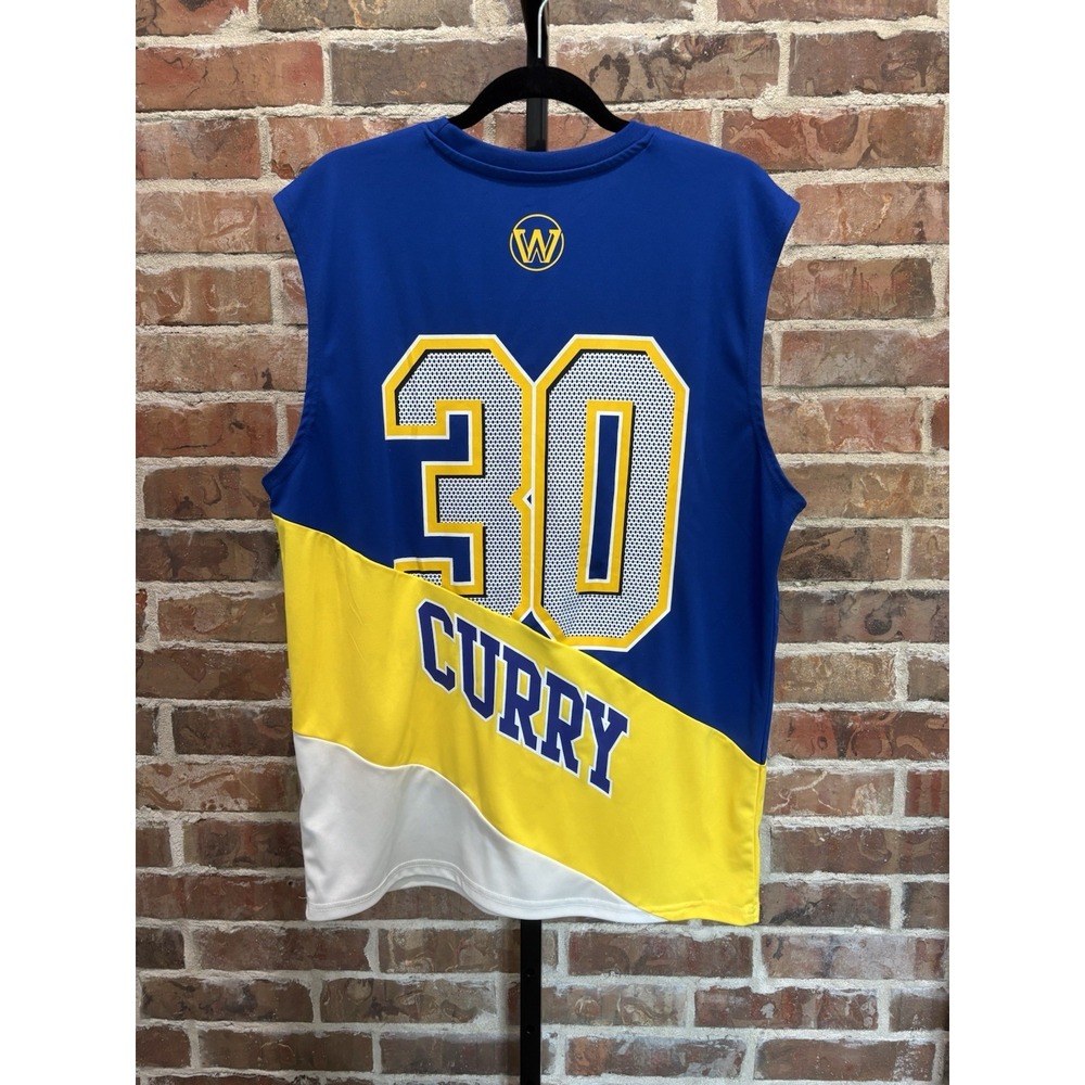 Men's NBA GS Warriors Stephen Curry #30, City Edition Jersey Blue, Size Large